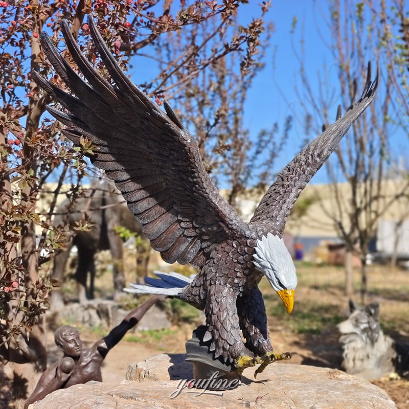 Hunting Bald Eagle Sculpture