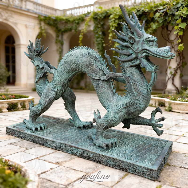 large bronze Chinese dragon statue