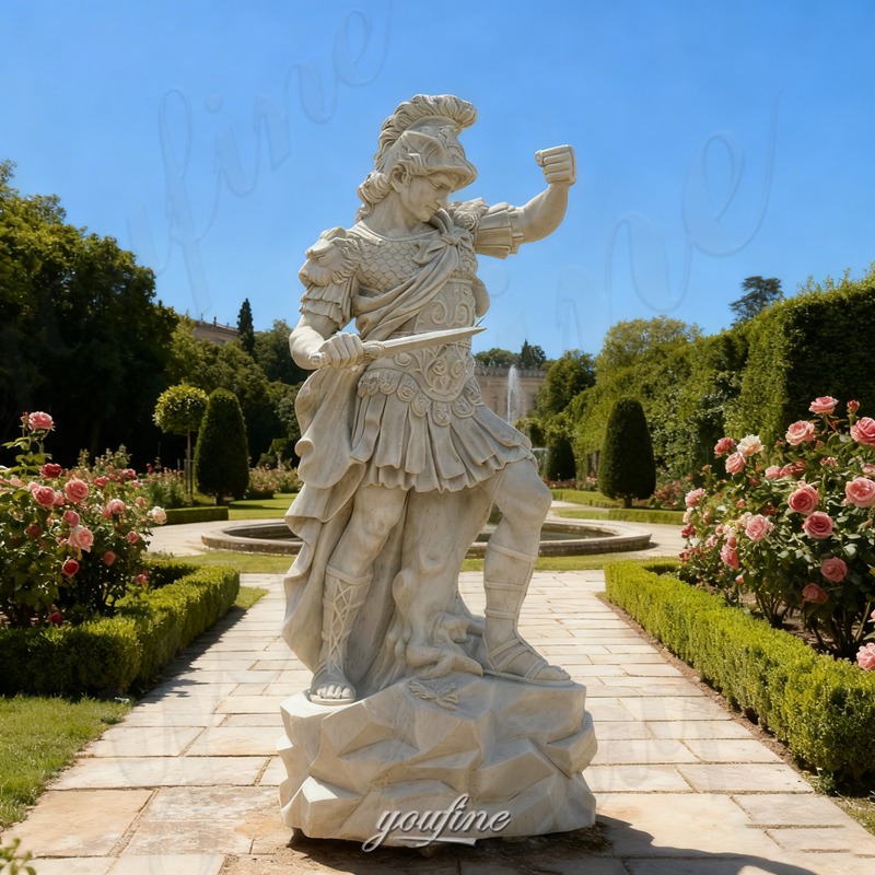 large warrior garden statue