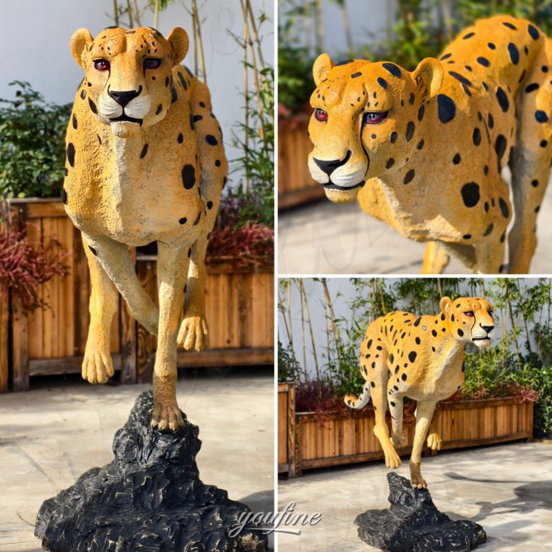 life size leopard statue details