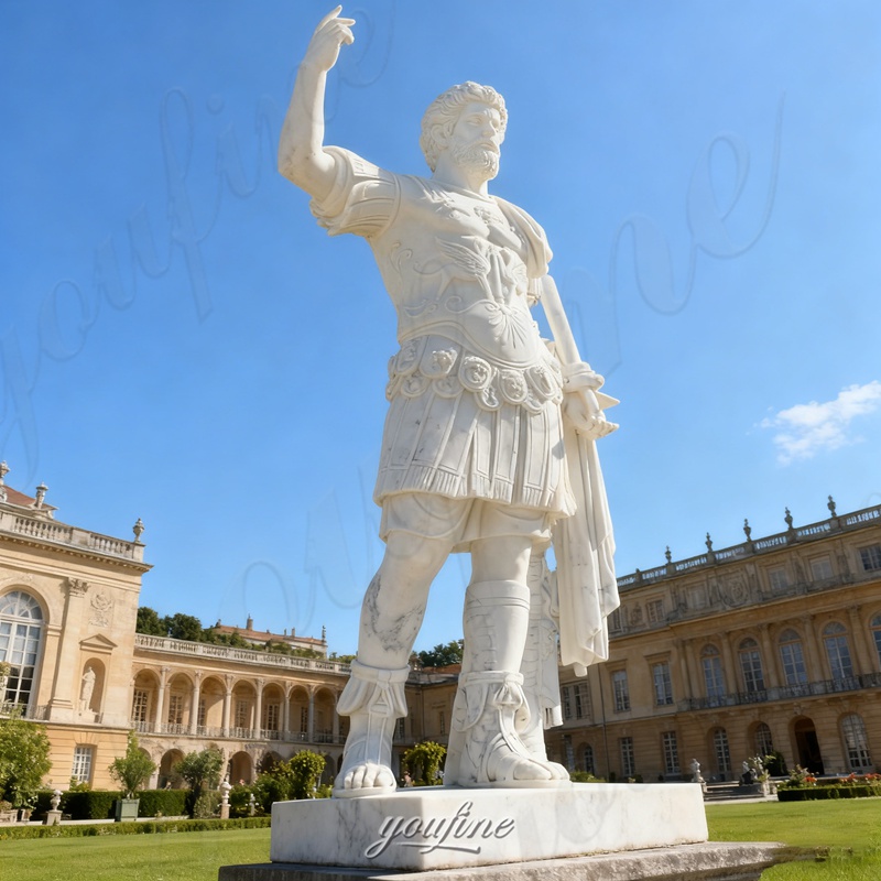 marble roman warrior sculpture