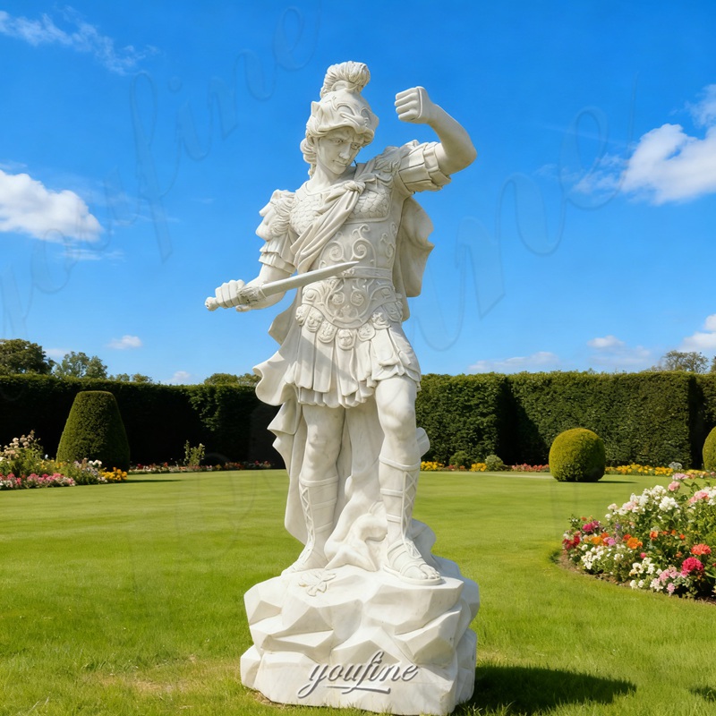 marble warrior garden statue