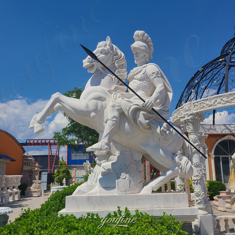 marble warrior on a horse statue