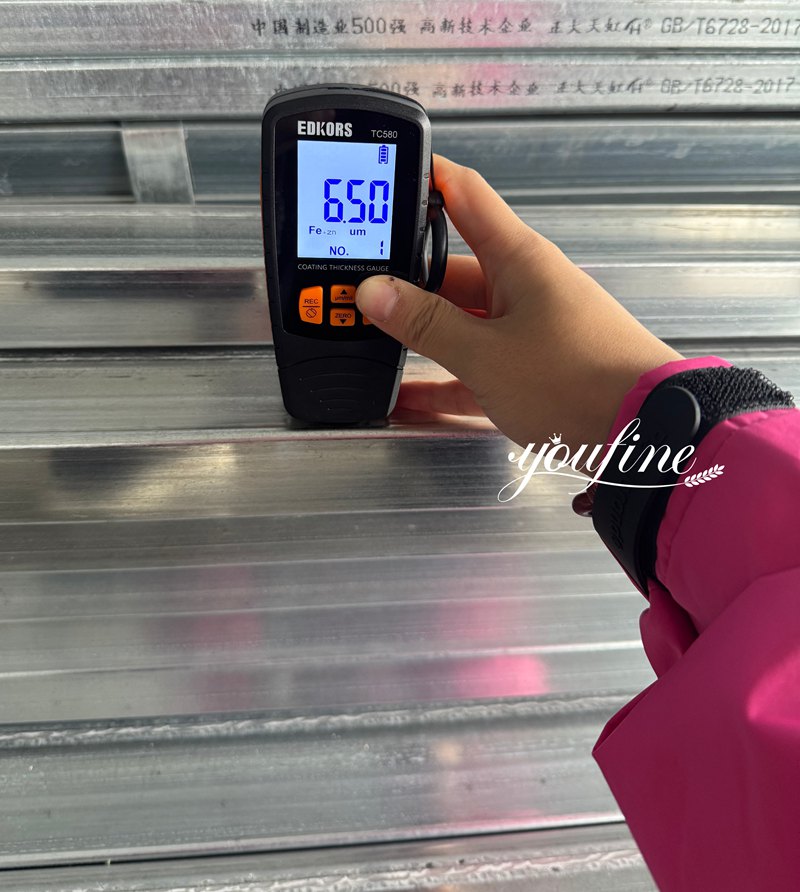 Measurement of zinc coating on galvanized pipe