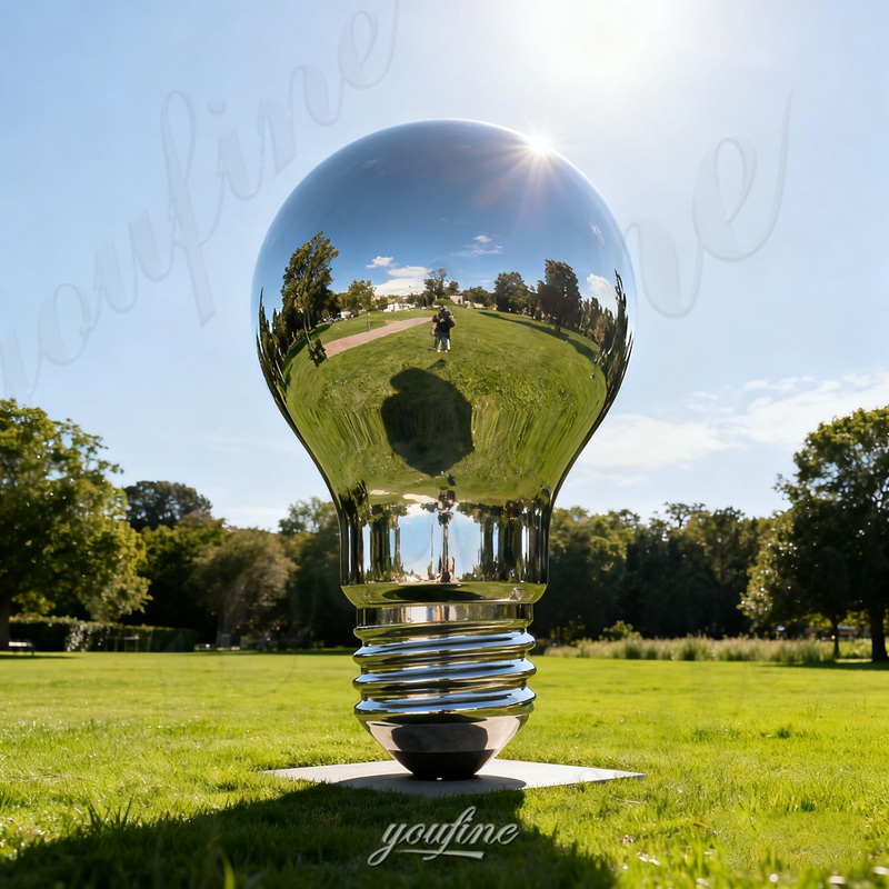 metal light bulb sculpture