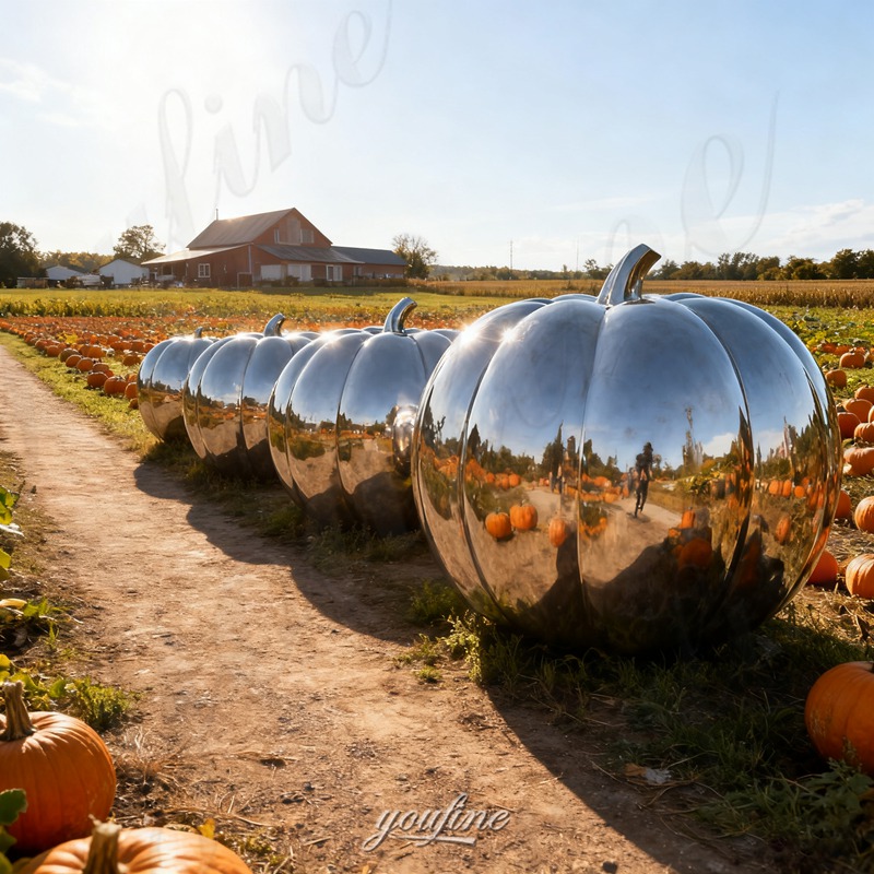 metal pumpkin sculpture for outdoor