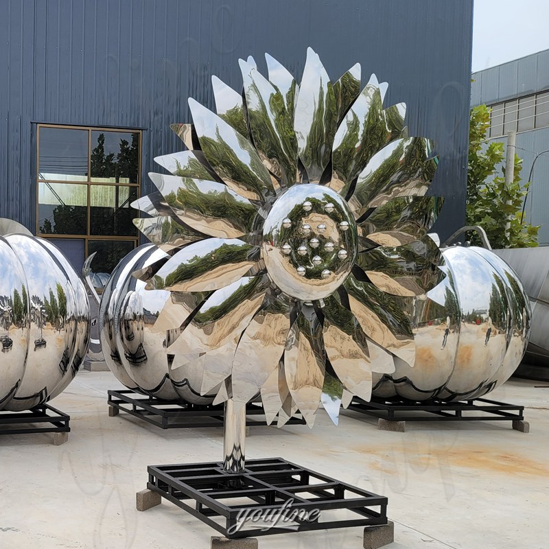 metal sunflower sculpture in stock