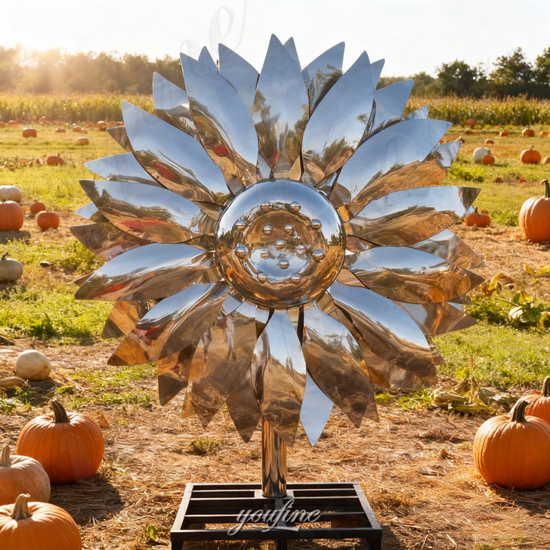 metal sunflower sculpture