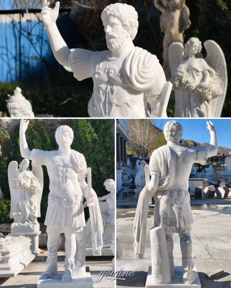 roman warrior sculpture details