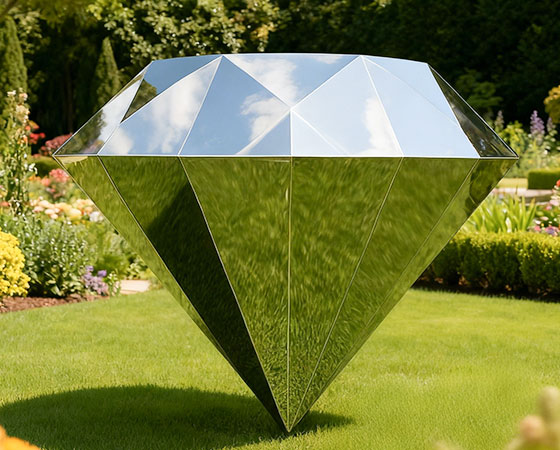 stainless steel diamond sculpture