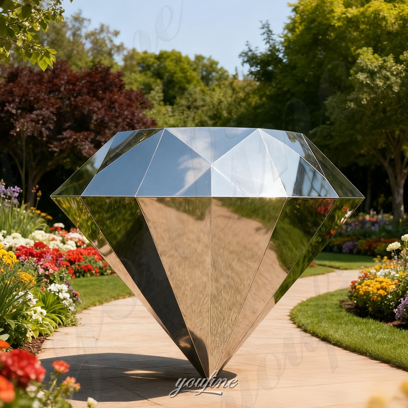steel diamond sculpture