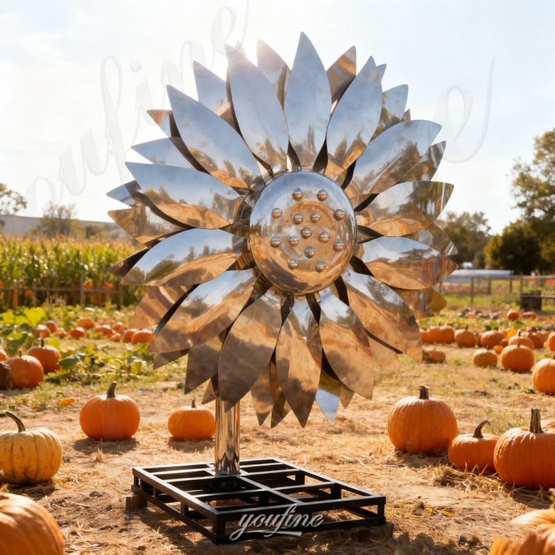 metal farm sunflower sculpture