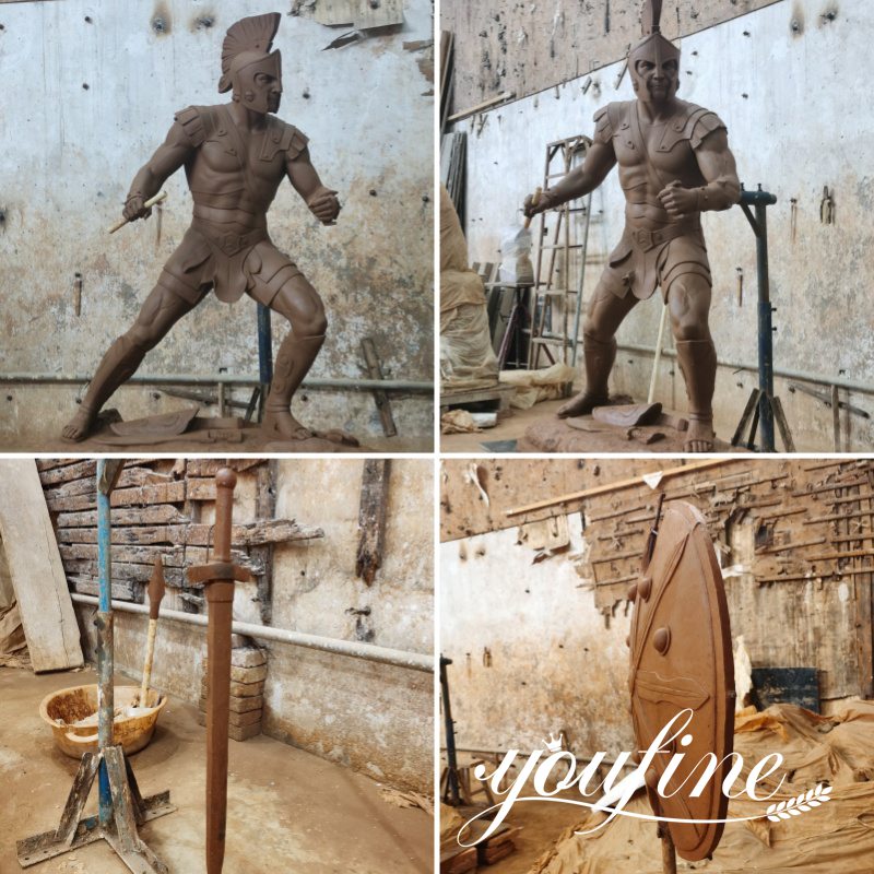 1:1 Spartan Warrior Clay Model