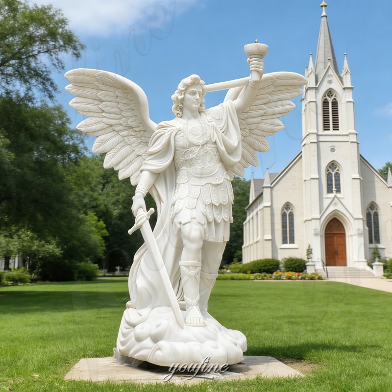 full size St Michael marble statue