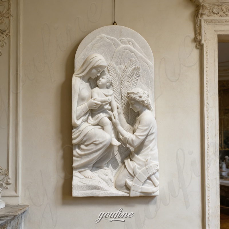 hand carved marble relief
