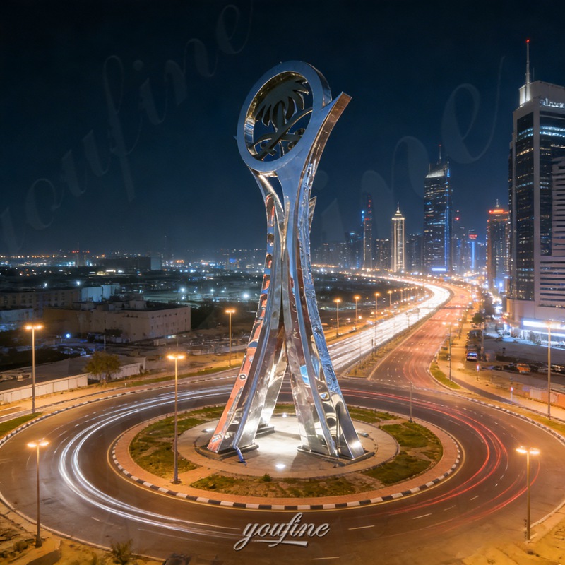 large steel monuments