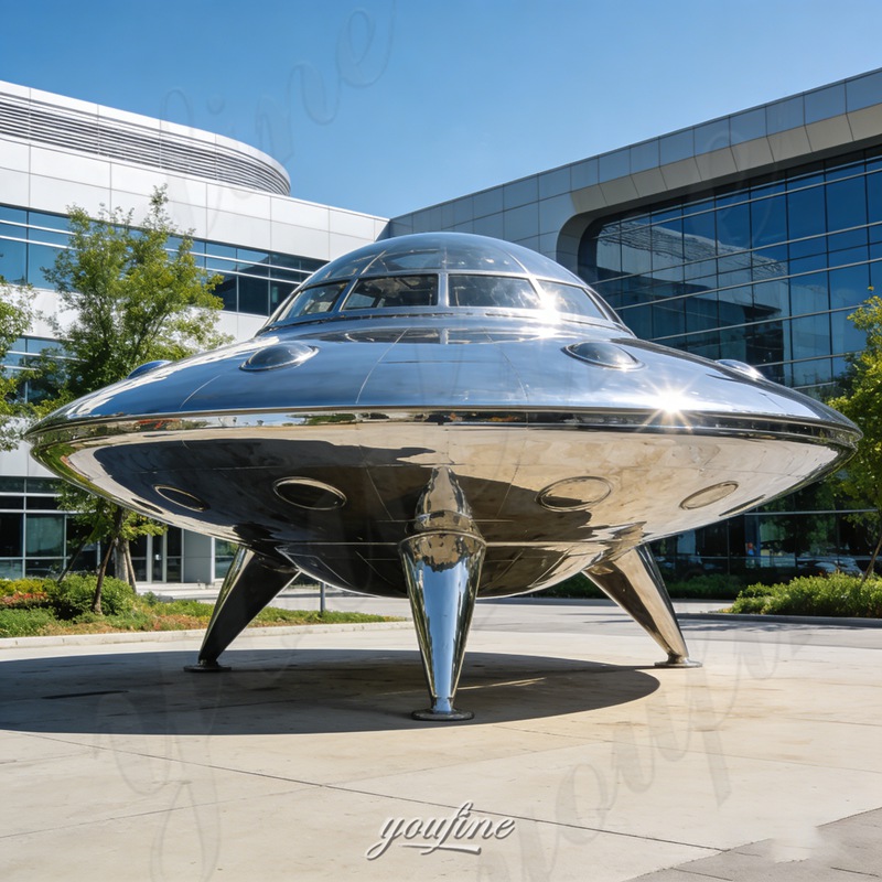 metal UFO sculpture