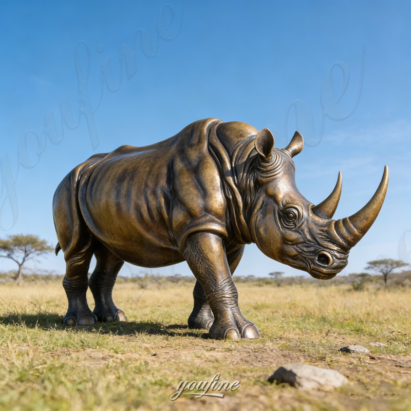 rhino garden statue