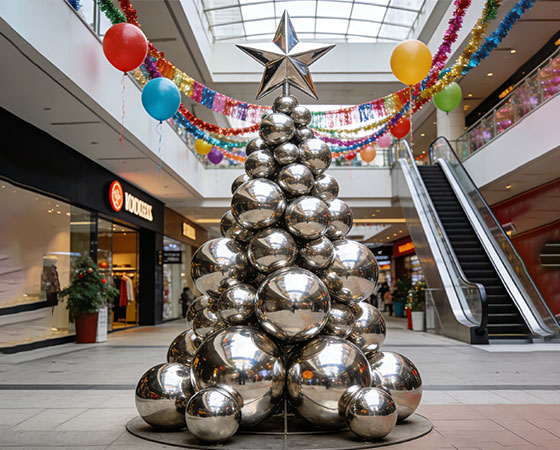 stainless steel christmas tree sculpture