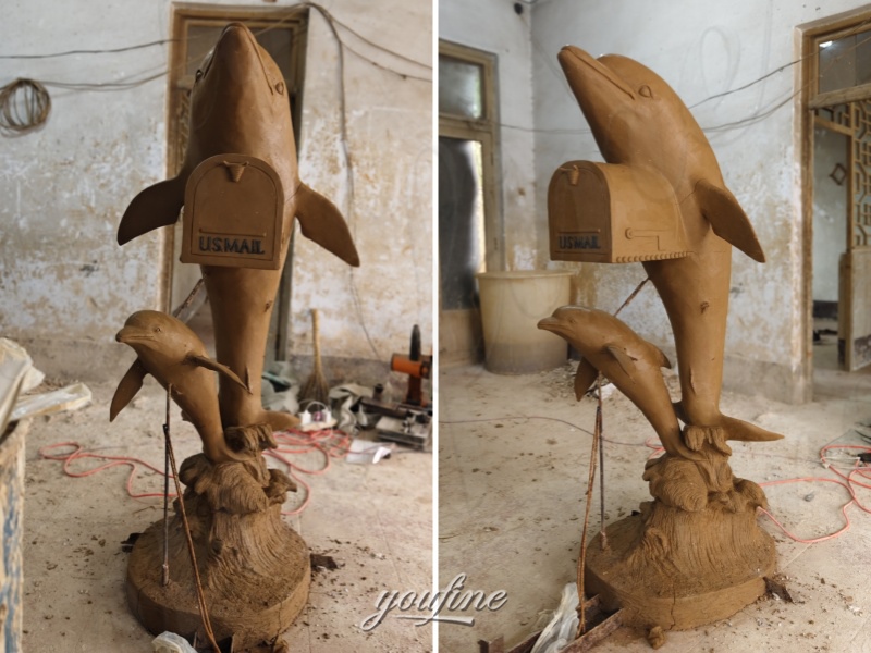bronze dolphin mailbox Clay Model