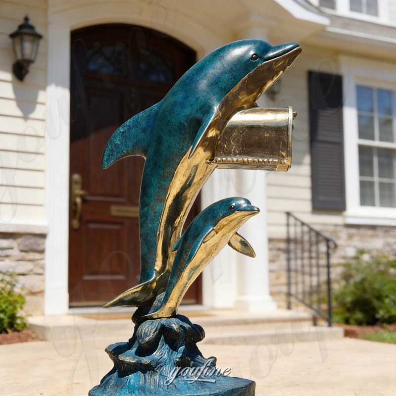 bronze dolphin mailbox