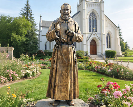 bronze padre pio sculpture