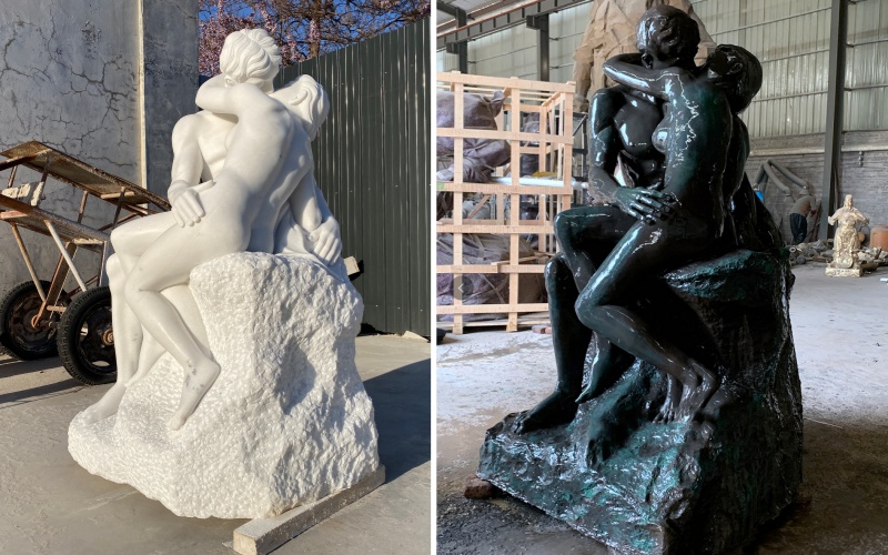 Marble & Bronze The Kiss Statue Replica in YouFine Factory