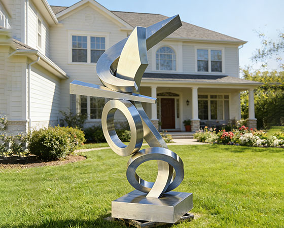 steel abstract sculpture home decor