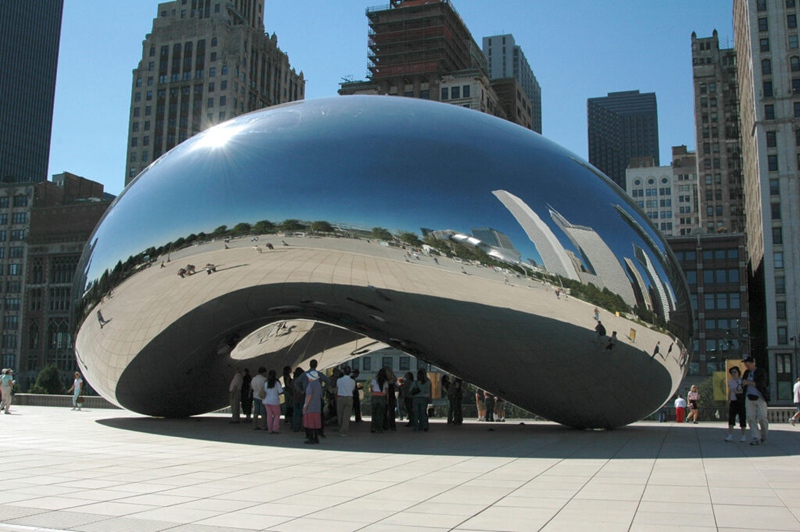 metal Chicago Bean Sculpture