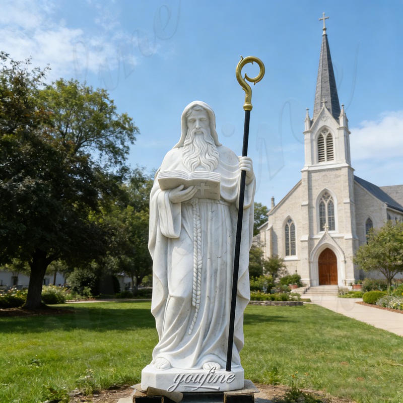 white Saint Benedict statue