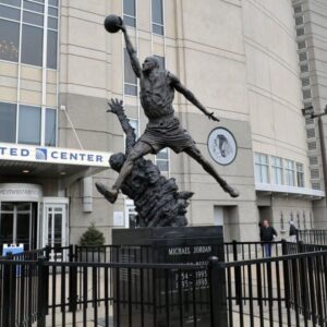 bronze Michael Jordan statue