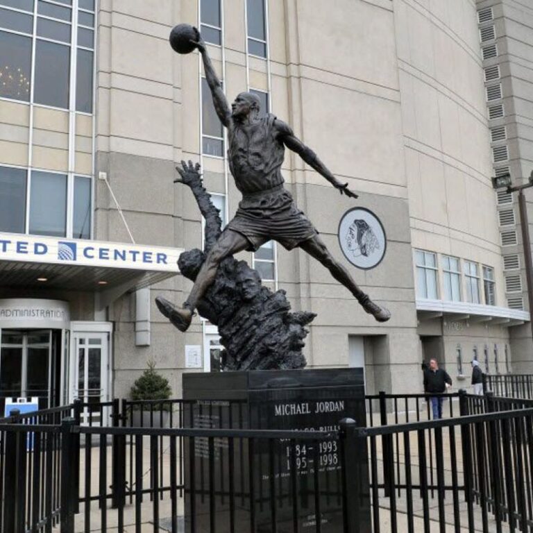 bronze Michael Jordan statue