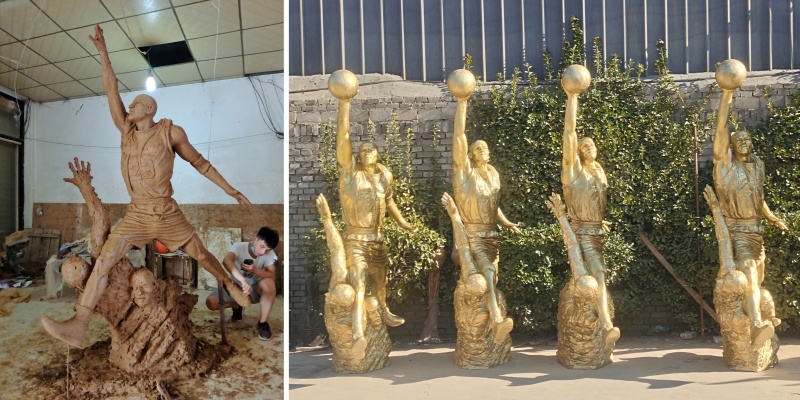 Clay Model & Finished Bronze Michael Jordan Basketball Player Statues
