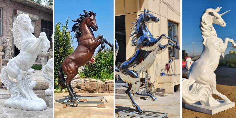 Different Material of Horse Sculpture