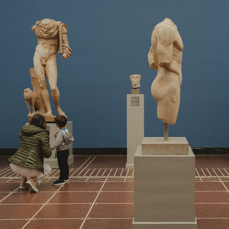 Greek statues with arms