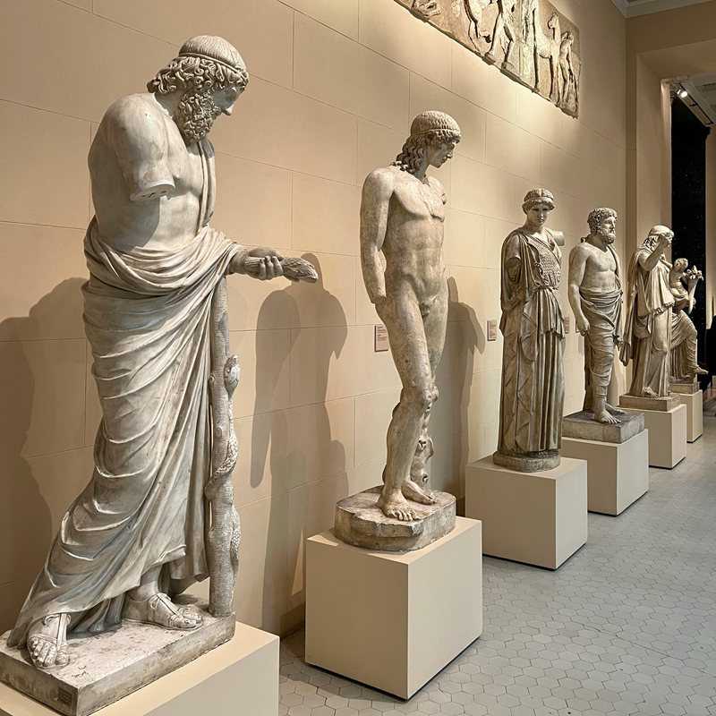 marble greek statue in museum