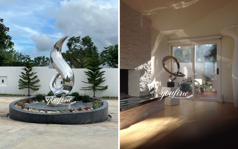 Metal Abstract Sculpture in Outdoor and Indoor
