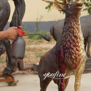 bronze deer statue patina process