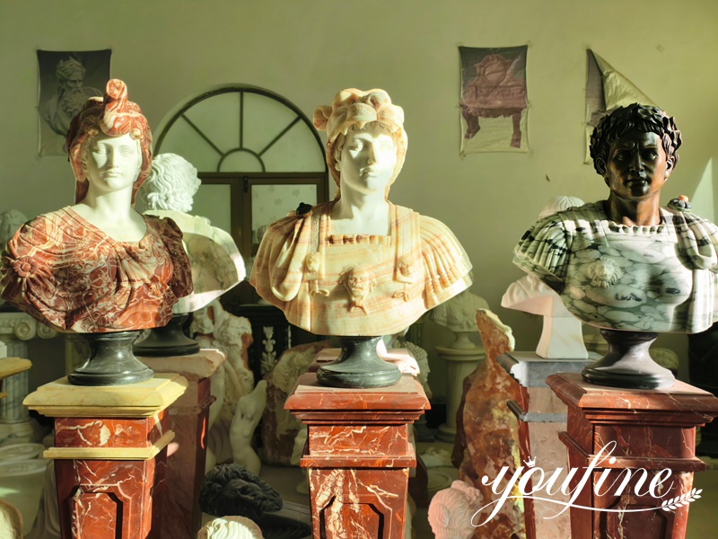 colorful marble busts