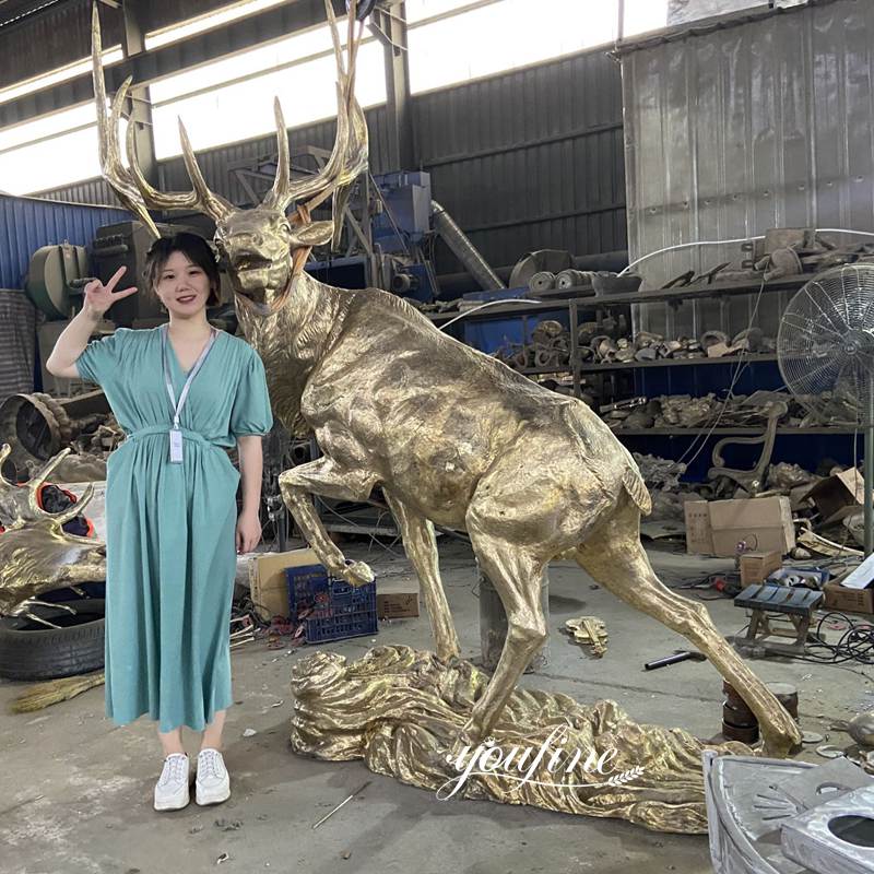 deer statue after polishing