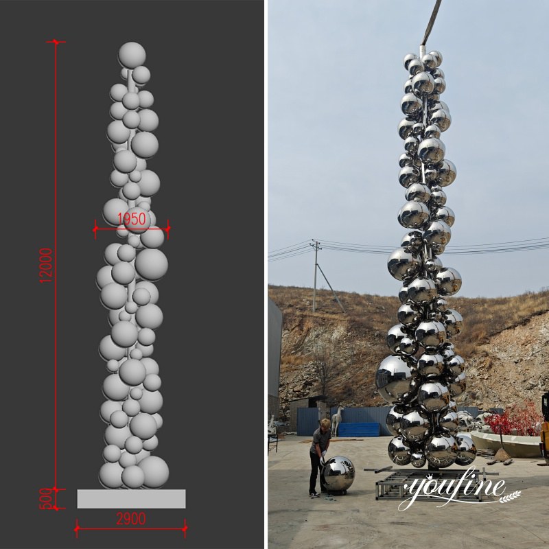 Large Stacked Stainless Steel Spheres
