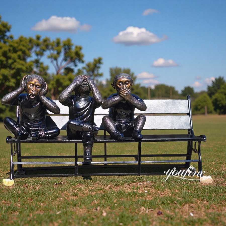 youfine bronze three wise monkey 