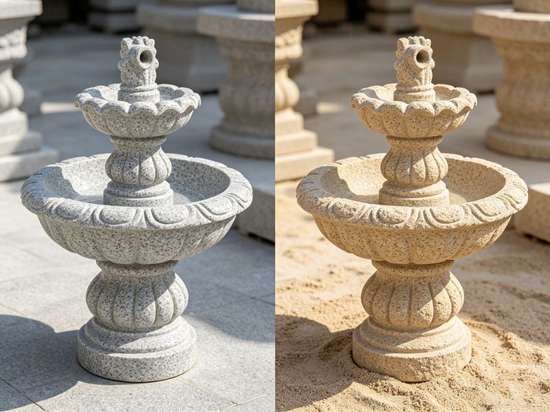 Granite and Sandstone Tiered Fountain