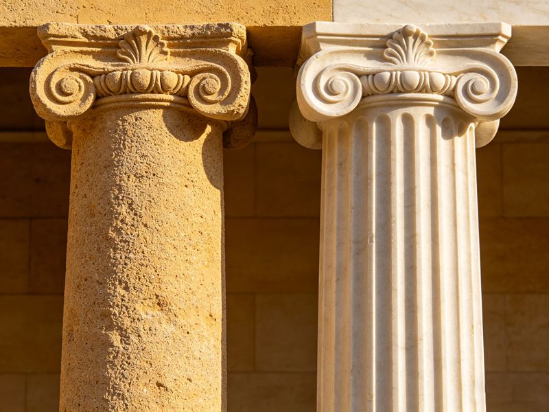 Sandstone vs Limestone Column