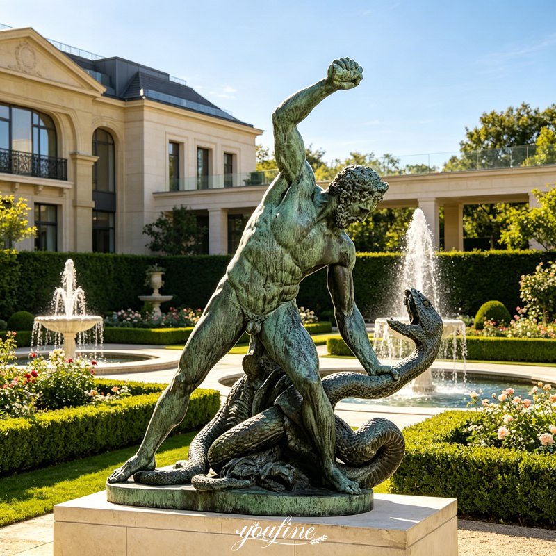antique Hercules fighting Achelous sculpture