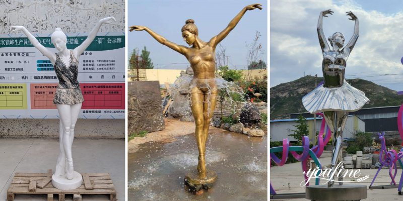 ballerina statue in different material