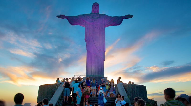 Christ the Redeemer with light