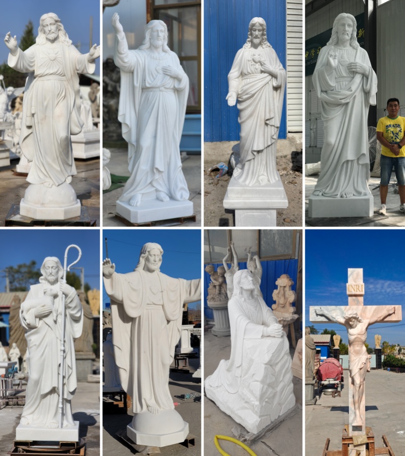 Different versions of Jesus sculptures