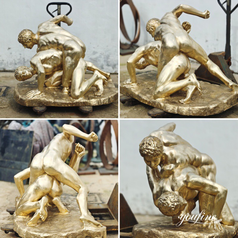 different view of wrestlers statue