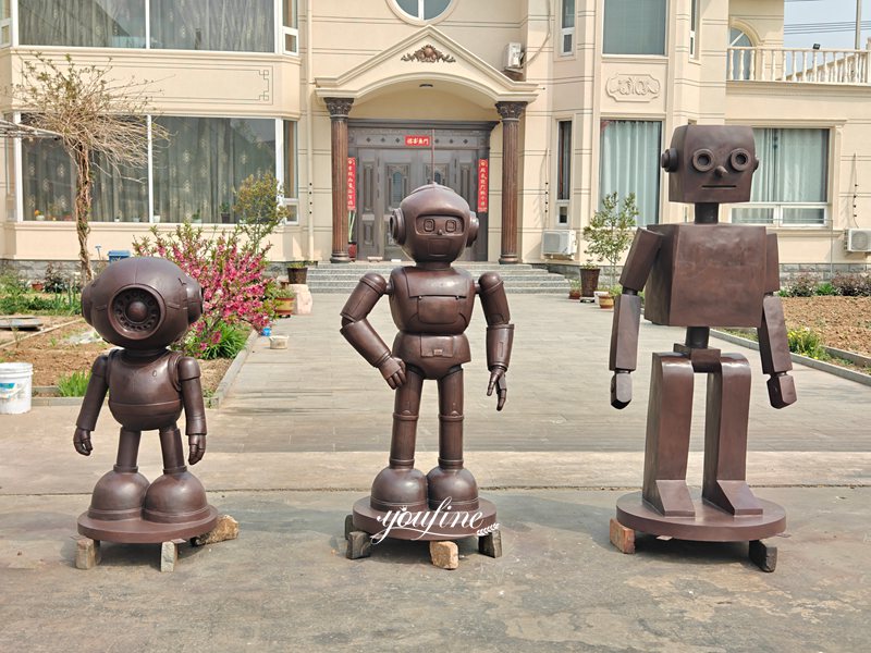 finished robot sculpture
